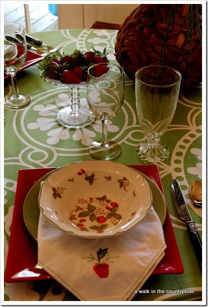 memories of strawberry girl tablescape