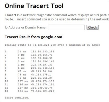 online-tracert-command