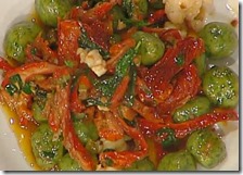 Chicche agli spinaci con scampi e pomodori secchi