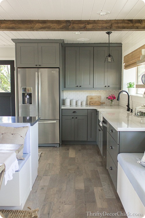 gray cabinets kitchen