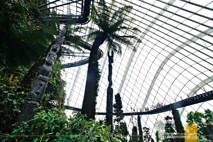 The Cloud Forest Totem Poles at Gardens by the Bay