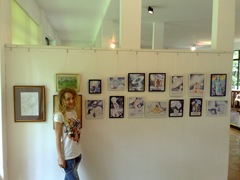 Desene facute cu pixul de Corina Chirila expuse la pavilionul B din Herastrau in cadrul salonului de grafica
