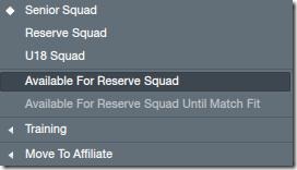 Available for Reserves in FM 2012