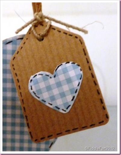 small gingham heart tag