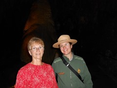Helen and Park Ranger discussing the Caverns uniqueness!