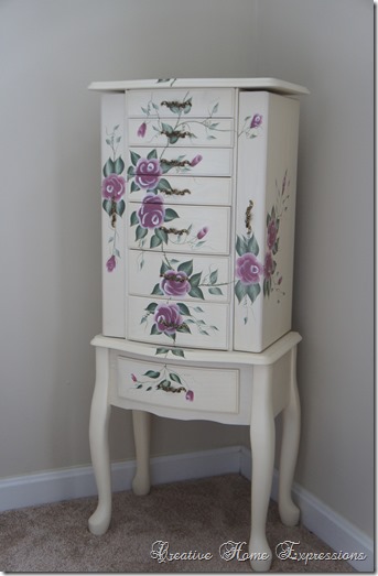 Jewelry Armoire Makeover, Painted Jewelry Armoire