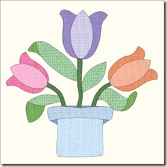 Tulip in blue vase 1