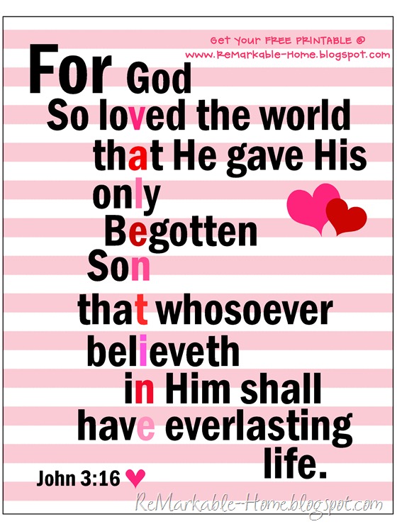 Scripture Valentine FREE PRINTABLE from ReMarkable Home