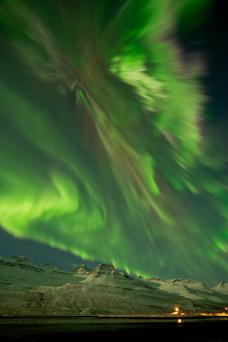 Northern lights aurora borealis in iceland