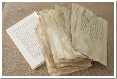 coffee stained book pages