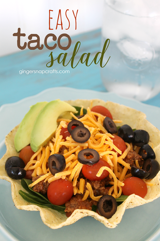 Easy Taco Salad at GingerSnapCrafts.com #recipe #ad