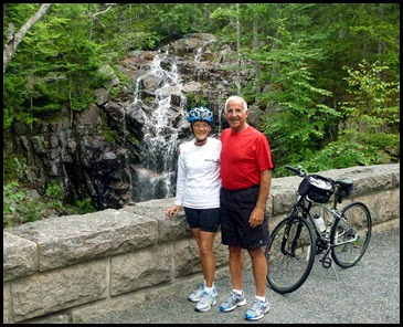 10a4 - Heading to Post 21-20-19-12 - lots of bridges - Nancy and Bill at Waterfall