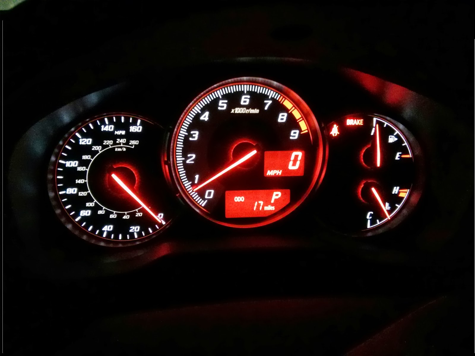 10 Series Scion FRS 665 Maximum light of dash instruments