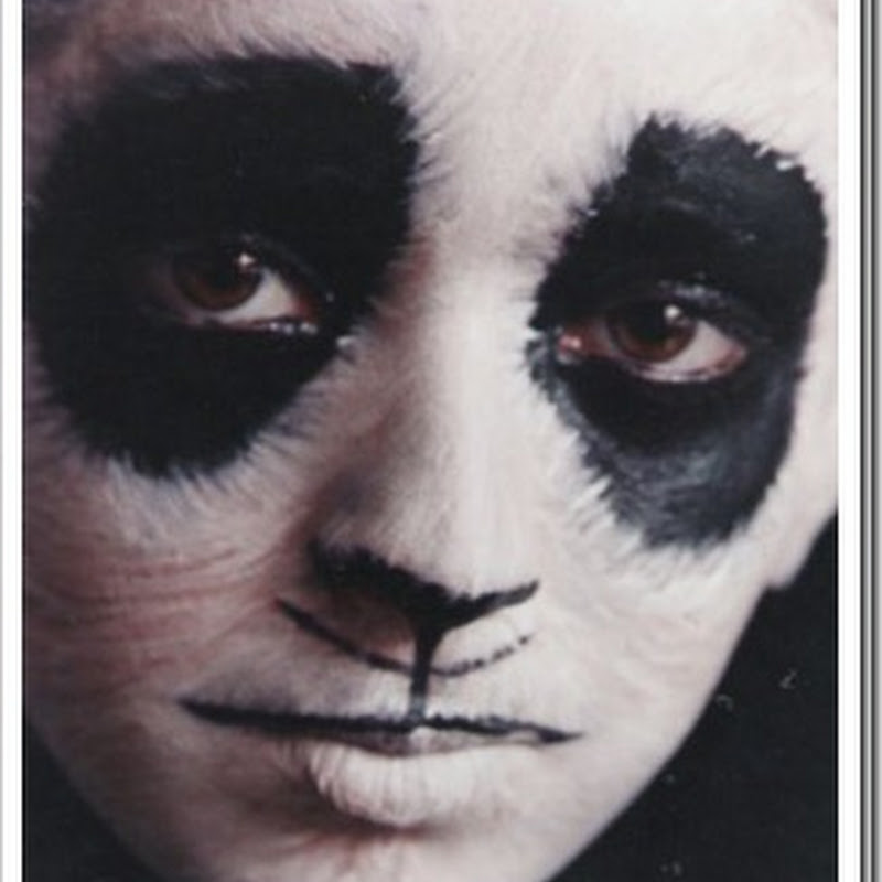 Maquillaje halloween de oso panda para niño