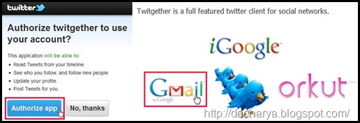 Twitter Authorization in Gmail