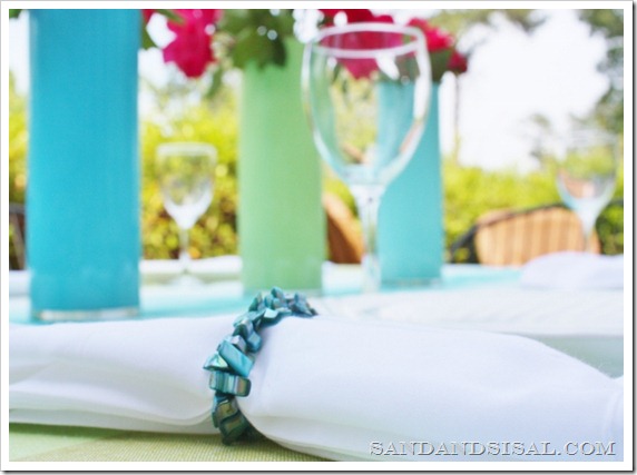 blue coral napkin rings 
