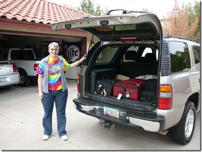Jan 12, 2012: Mary Lou Knack at the start of the trip