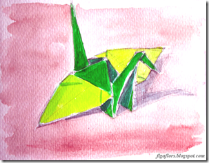 Watercolor Origami Paper Crane