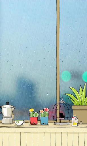 【免費生活App】CUKI Theme Rainy Window Wall-APP點子