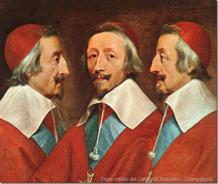 Triple retrato del Cardenal Richelieu. Champaigne.