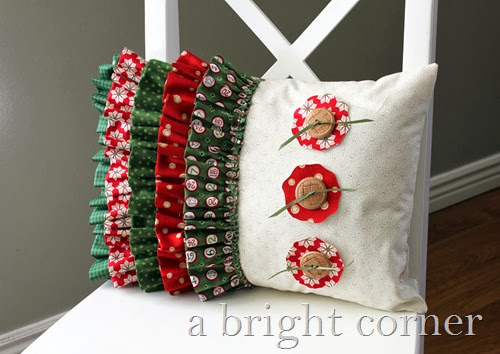 Adorable ruffled Christmas pillow