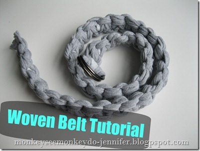 woven belt tutorial made from t-shirts -#DIYbelt #stretchybelt