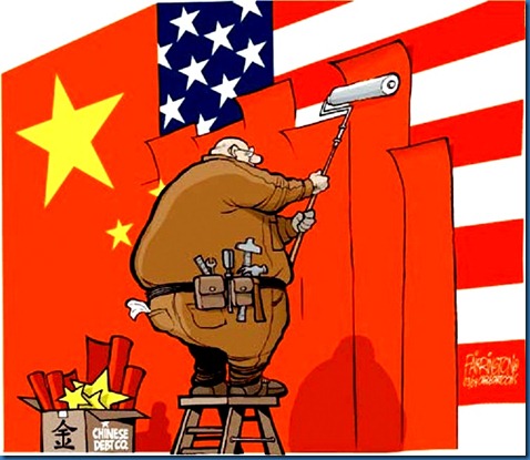 China Overlapping USA toon