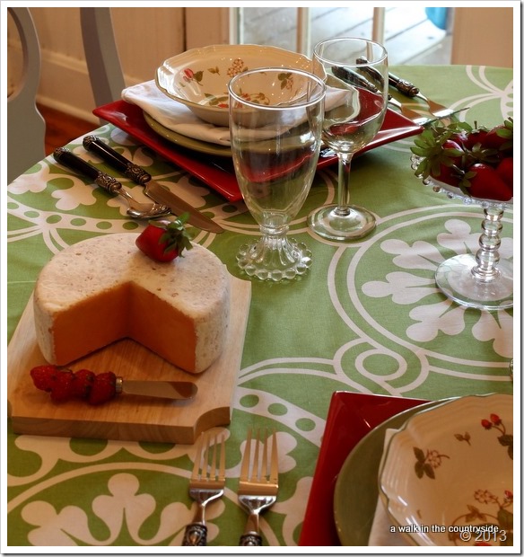 memories of strawberry tablescape