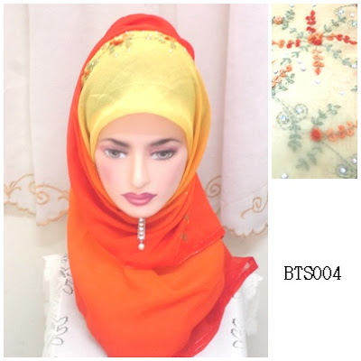 tudung bawal 3 tone sulam crown tudung bawal 3 tone sulam crown kuning