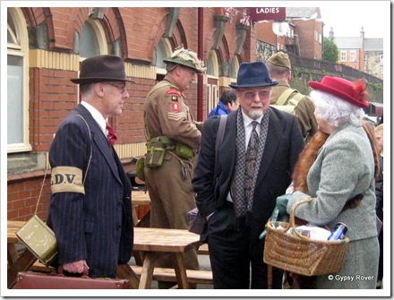 Everybody in period costume for the 1940's week-end on the East Lancs railway.