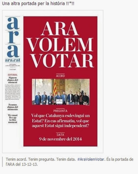 ara volèm votar ARA portada del 12 de decembre 2014