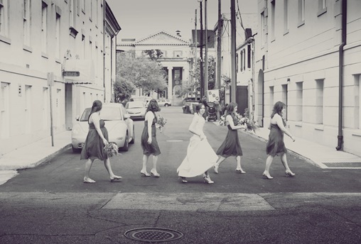 bridesmaidswalking