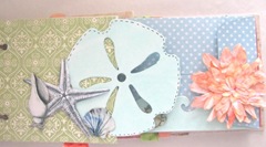 Beach journal green  half page matboard with shells and starfish