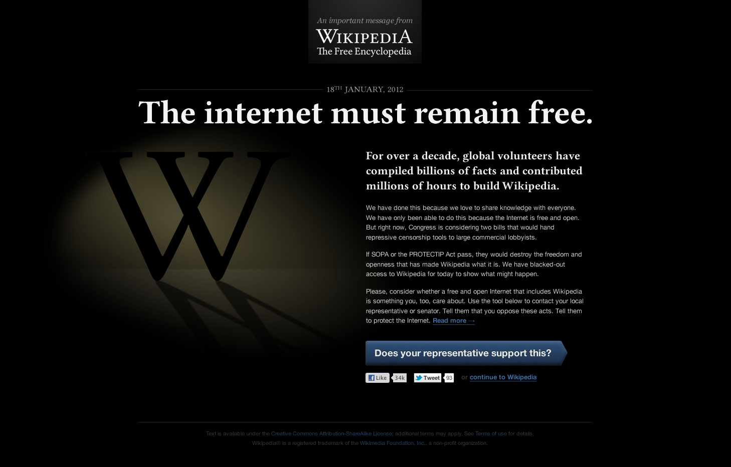 wikipedia is against internet censorship, wikipedia is the best library in the world