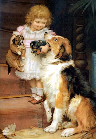 Cuadros de niÃ±os y perros