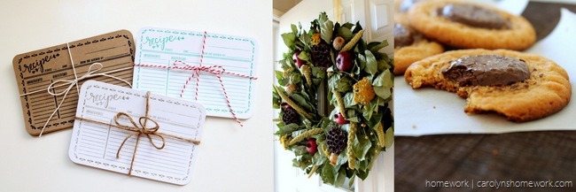 Letterpress Recipe Cards - Peanut Butter Cookies - Fall Wreath via homework