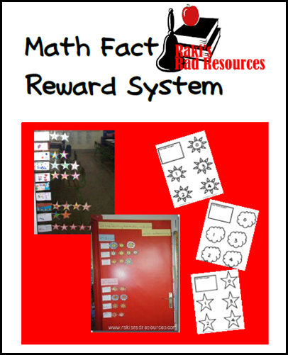 Math fact reward system - free download with eight levels.  Works with addition, subtraction, multiplication and division.  From Raki's Rad Resources