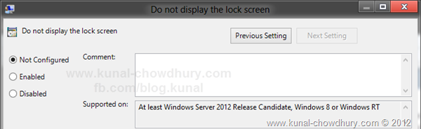 Change Settings to Enable or Disable the Windows 8 Lock Screen