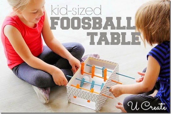 Kid Made Foosball Table is a great summer raindy day kids activities Kid Made Foosball Table is a great summer raindy day kids activities
