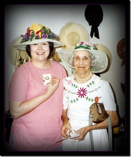 1998 May 11 - A Mother's Day Tea - LaVon (2nd place hat) & Mama Trudy (3rd place hat)