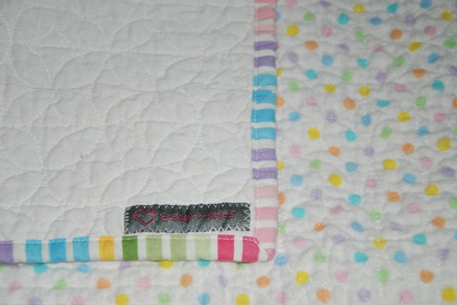 PP Baby Quilt binding and tag