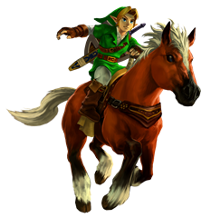 Link adulto montando Epona