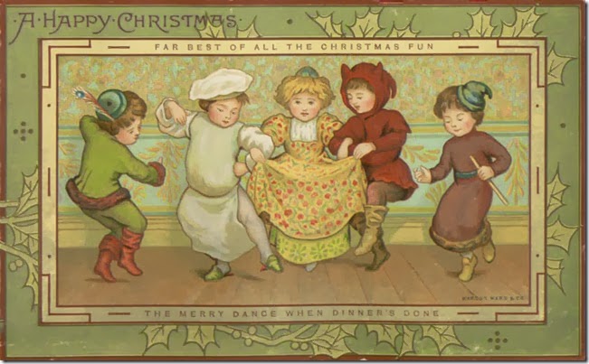 A Happy Christmas. Victorian greetings card (1881)