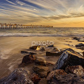 Stones, sea and jetty by Zdenka Rosecka - Landscapes Waterscapes