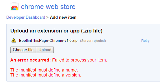 Solved Failed To Process Your Item Error When Uploading To Chrome Web Store