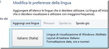 Windows 8 Aggiungi una lingua