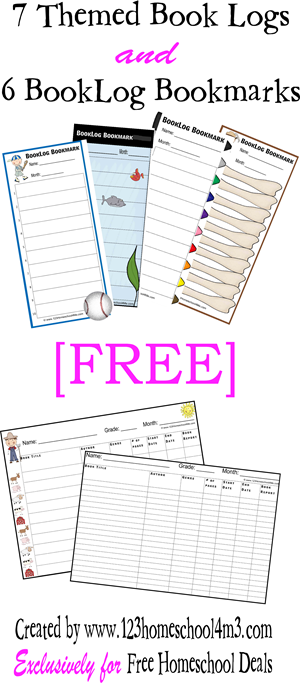 FREE Printable Reading Book logs and bookmarks