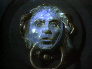 c0 Marley's face appears in Scrooge's doorknocker; from the Christmas Carol version titled Scrooge, with Albert Finney.