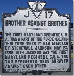 Brother Against Brother marker J-17 in Front Royal, VA