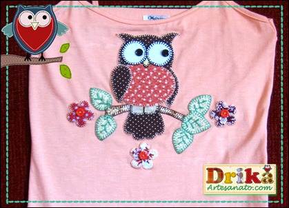 Blusinha com Aplique de Corujinha Blusinha com Aplique de Corujinha